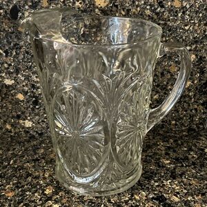 Anchor Hocking Clear Glass Patterned Pitcher